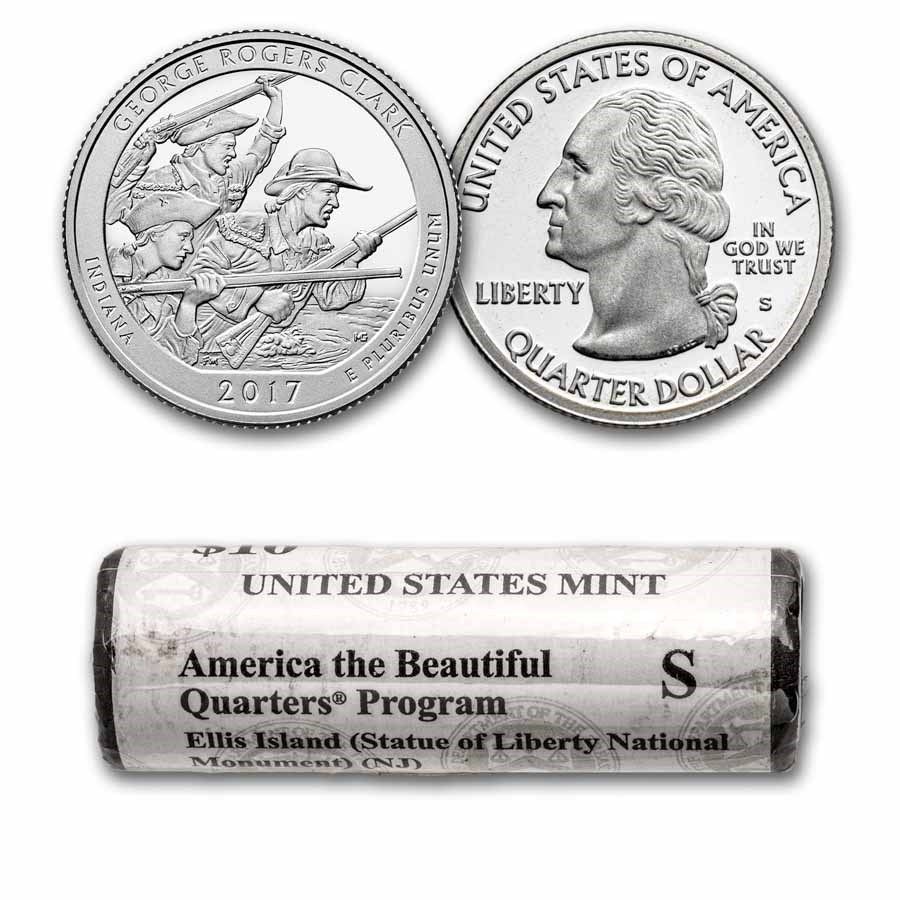 2017-S ATB Quarter George Rogers Clark 40-Coin Roll Gem Proof