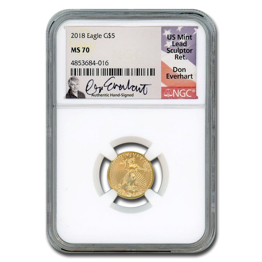 2018 1/10 oz American Gold Eagle MS-70 NGC (Everhart)