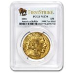 2018 1 oz Gold Buffalo MS-70 PCGS (FirstStrike®, Buffalo Label)