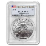 2018 American Silver Eagle MS-70 PCGS (First Day of Issue)