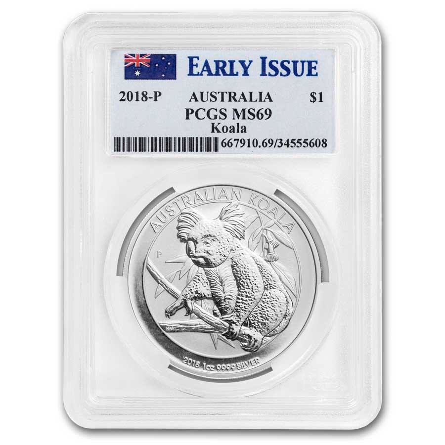 2018 Australia 1 oz Silver Koala MS-69