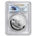 2018 Australia 1 oz Silver Kookaburra MS-70 PCGS (FS, Kook Label)