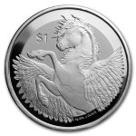 2018 BVI 2 oz Silver Pegasus Frosted BU