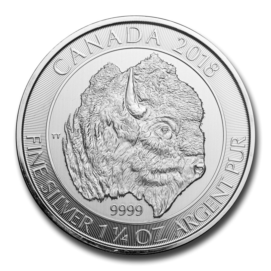 2018 Canada 1.25 oz Silver $8 Bison BU