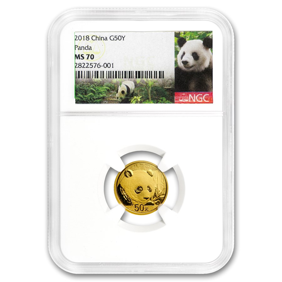 2018 China 3 gram Gold Panda MS-70 NGC