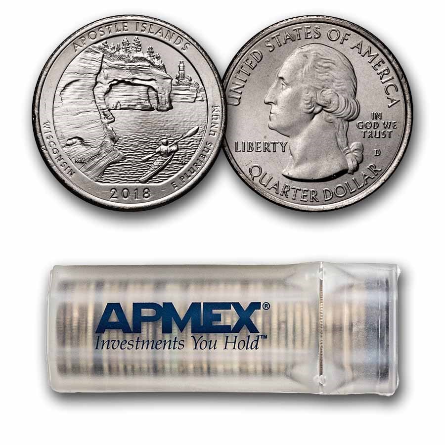 2018-D ATB Quarter Apostle Islands Lakeshore BU 40-Coin Roll