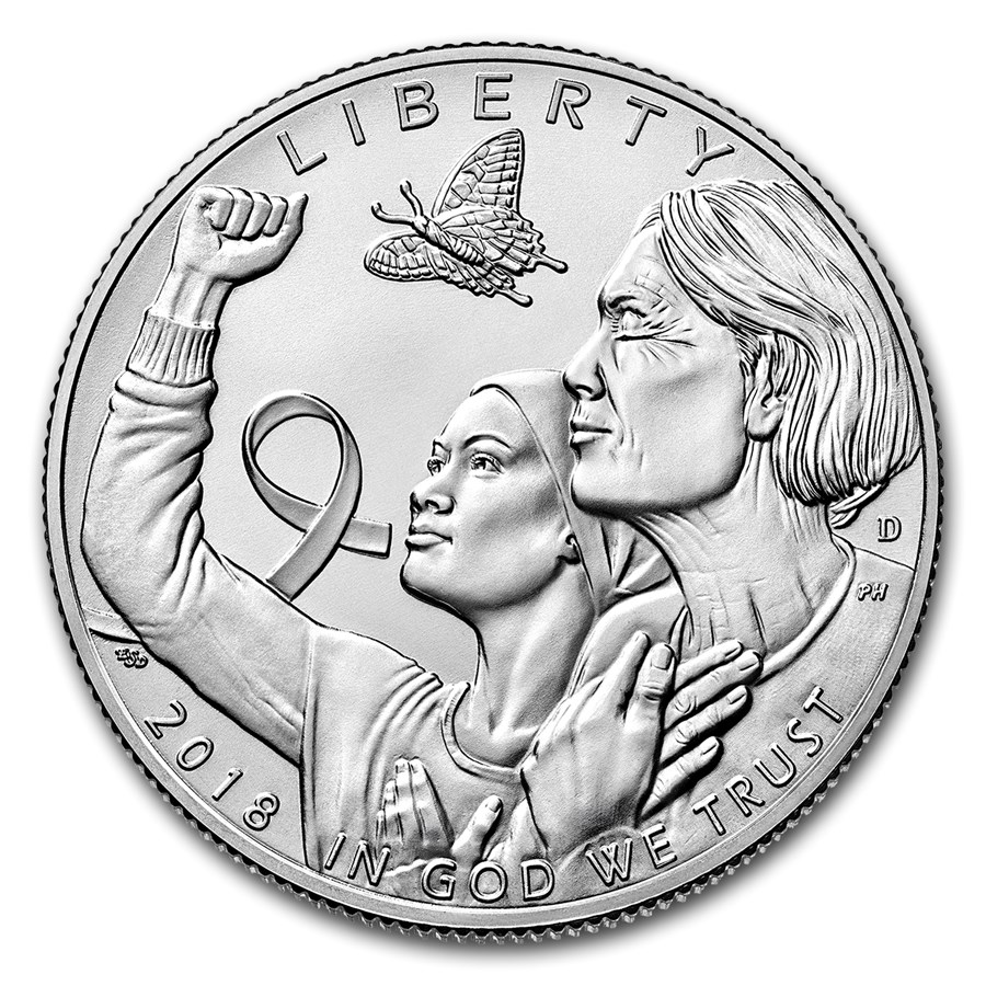 2018-D Breast Cancer Awareness Clad 1/2 Dollar BU (Box & COA)