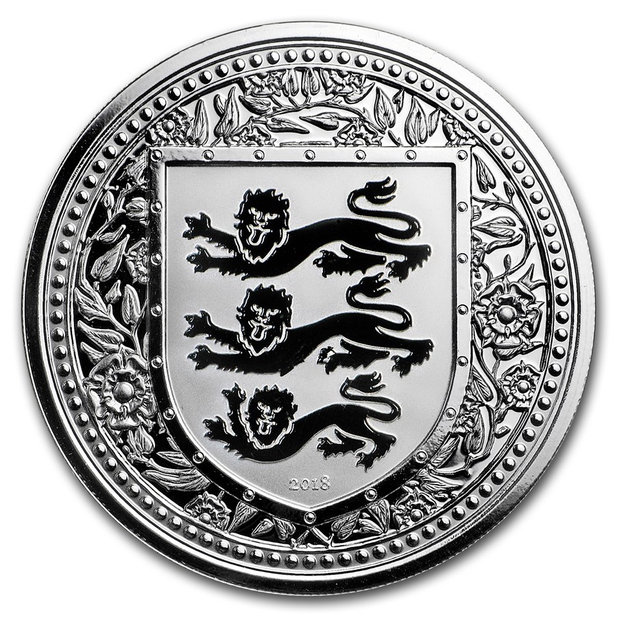 2018 Gibraltar 1 oz Silver Royal Arms of England Proof (Black)