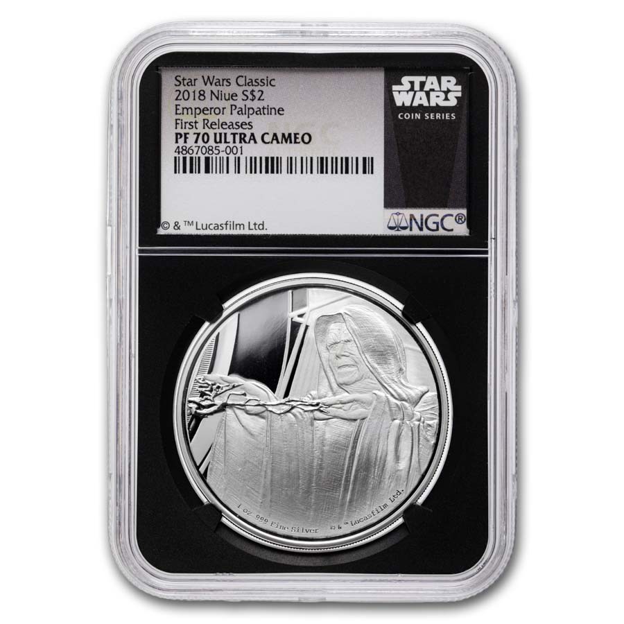 2018 Niue 1 oz Silver $2 Star Wars Emperor Palpatine PF-70 NGC