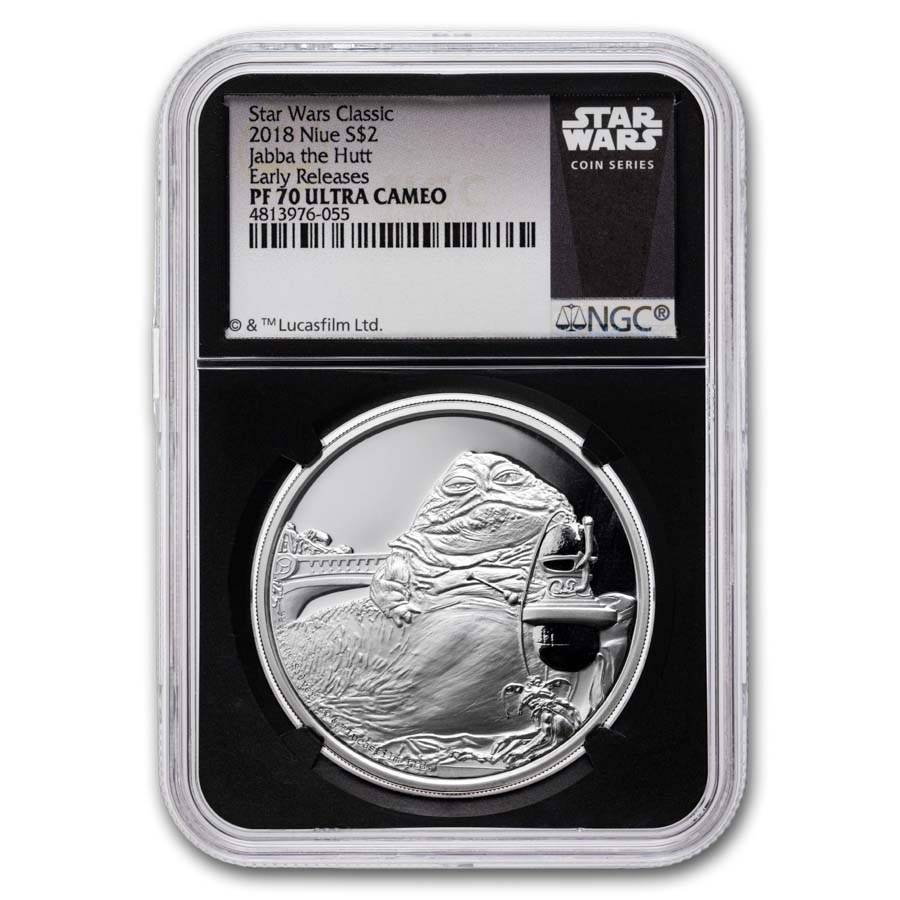 2018 Niue 1 oz Silver $2 Star Wars Jabba the Hutt PF-70 NGC (ER)