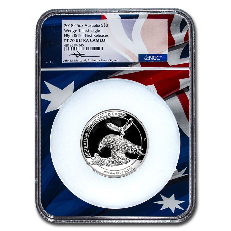 2018-P AUS 5 oz Silver Wedge Tailed Eagle PF-70 NGC UC HR (FR)