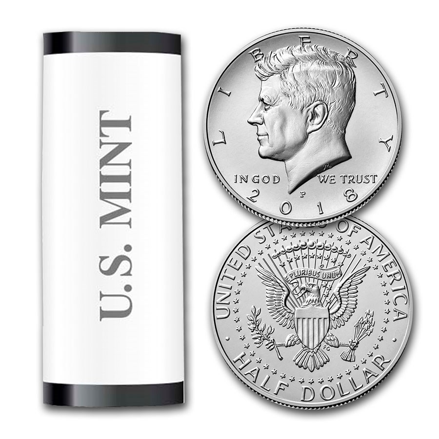 2018-P Kennedy Half Dollar 20-Coin Roll BU (Mint Wrapped)