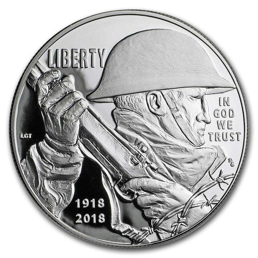 2018-P World War I Centennial Silver Dollar Proof (Box & COA)