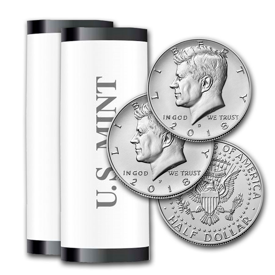 2018-P&D Kennedy Half Dollar 20-Coin 2 Rolls Set (Mint Wrapped)