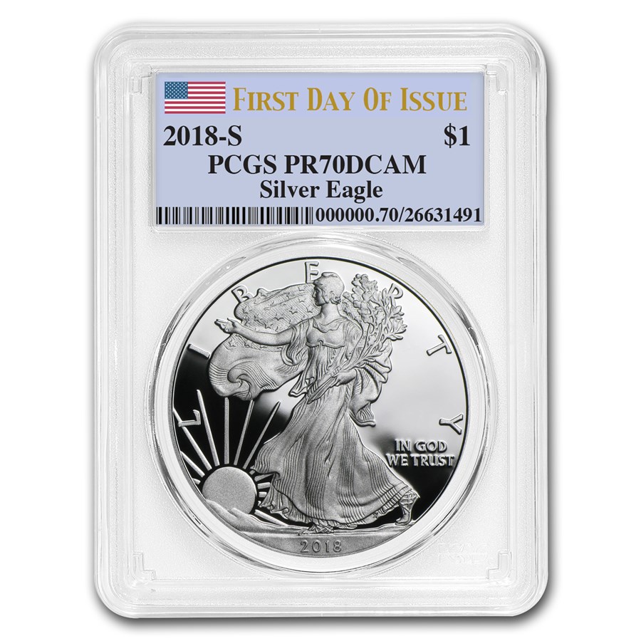 2018-S 1 oz Proof American Silver Eagle PR-70 PCGS (First Day)