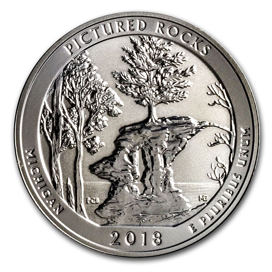 2018-S ATB Quarter Pictured Rocks Lakeshore Silver Reverse Proof