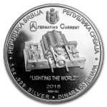 2018 Serbia 1 oz Silver 100 Dinar Nikola Tesla (AC) BU