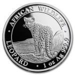 2018 Somalia 1 oz Silver African Wildlife Leopard BU