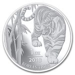 2018 South Korea 1 oz Silver Tiger BU