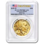 2018-W 1 oz Proof Gold Buffalo PR-70 PCGS (FS, Flag Label)