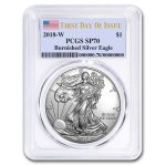 2018-W Burnished American Silver Eagle SP-70 PCGS (First Day)