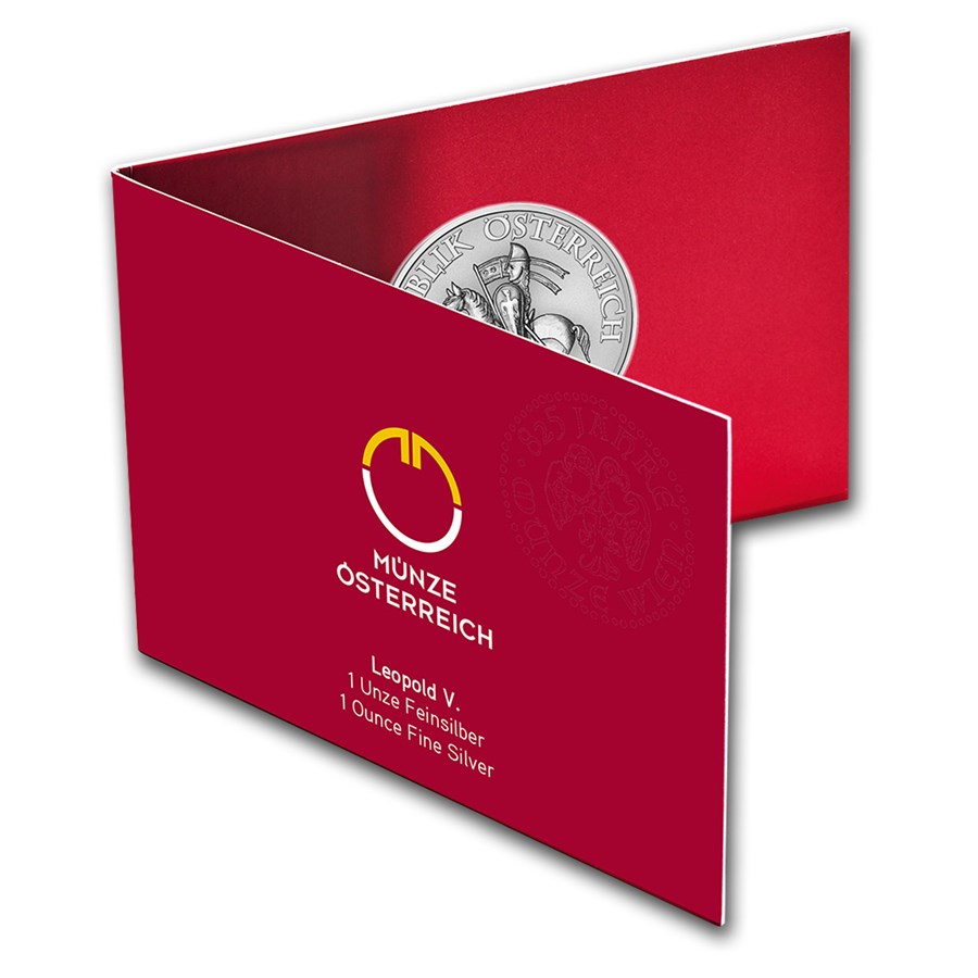 2019 1 oz Ag 825th Anniv of the Austrian Mint Leopold (In Card)