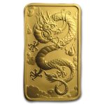 2019 Australia 1 oz Gold Rectangular Dragon Coin BU