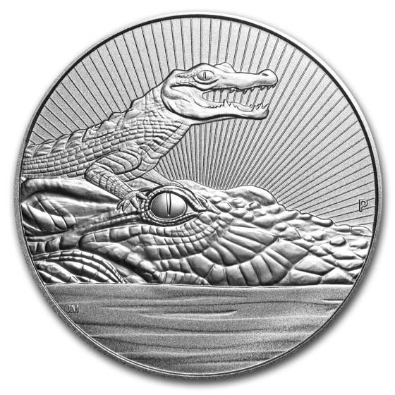 2019 Australia 10 oz Silver Crocodile BU (Piedfort)