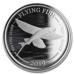 2019 Barbados 1 oz Silver Flying Fish BU