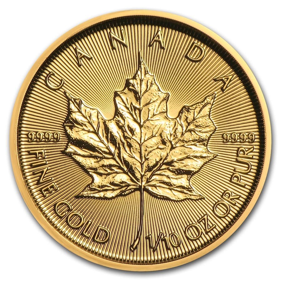 2019 Canada 1/10 oz Gold Maple Leaf BU