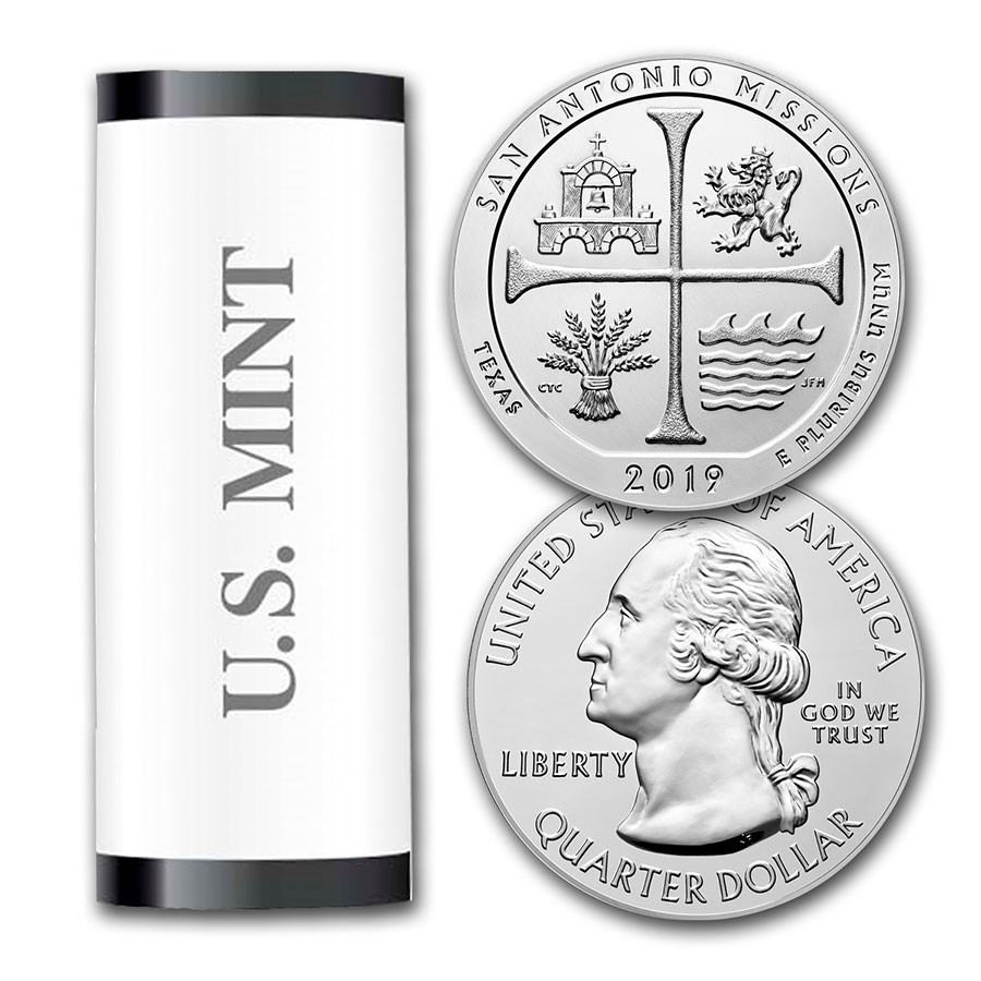 2019-D ATB Quarter San Antonio H. Park 40-Coin Roll BU
