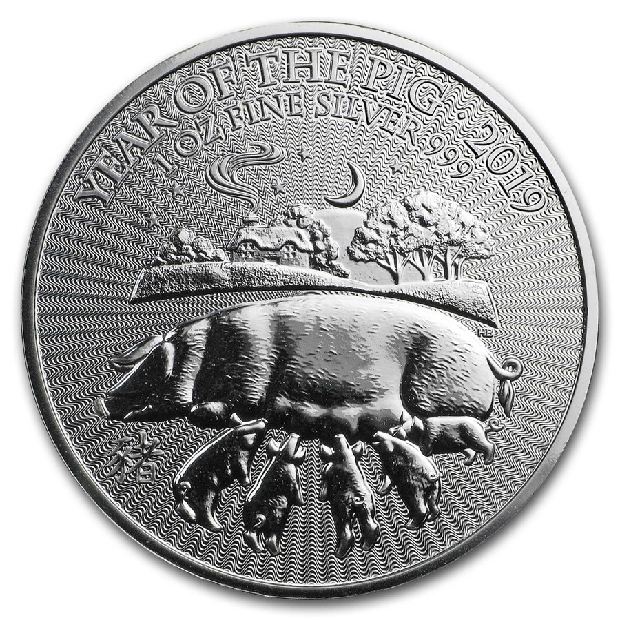 2019 Great Britain 1 oz Silver Year of the Pig BU