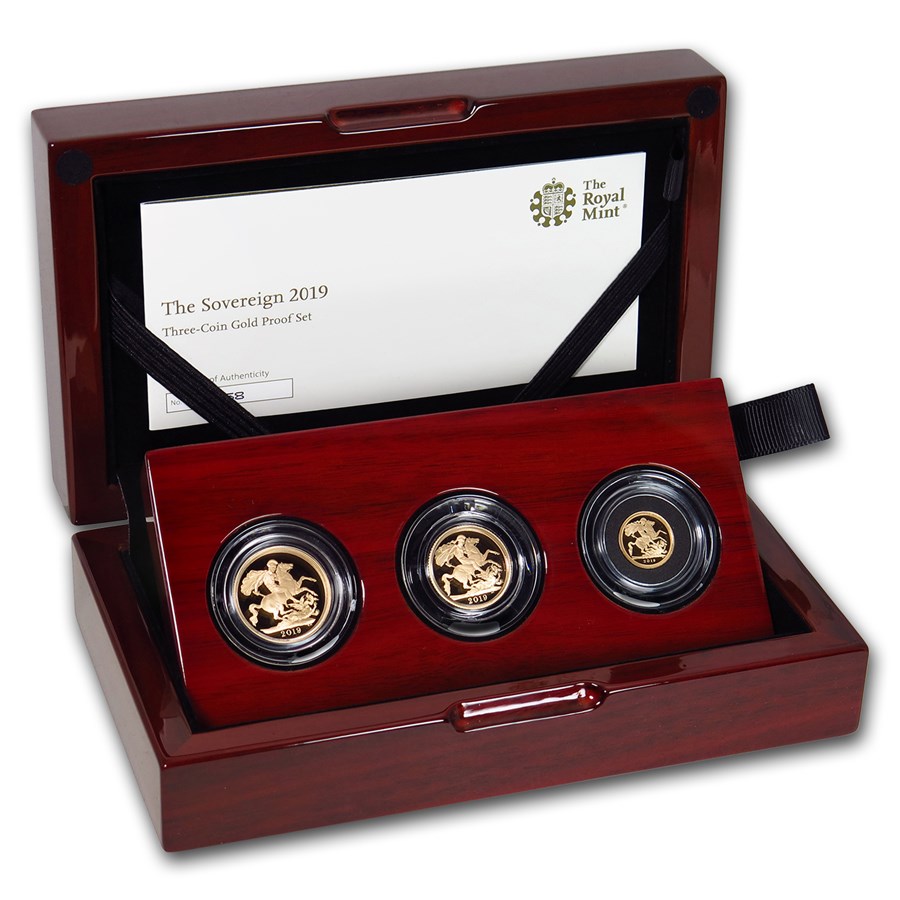 2019 Great Britain 3-Coin Gold Sovereign Proof Set
