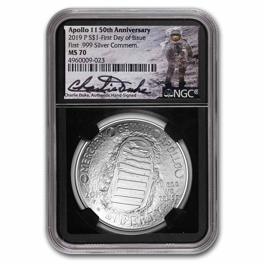 2019-P Apollo 11 50th Anniversary $1 Silver MS-70 NGC (FDI)