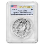 2019-P Apollo 11 50th Anniversary $1 Silver MS-70 PCGS (FS)