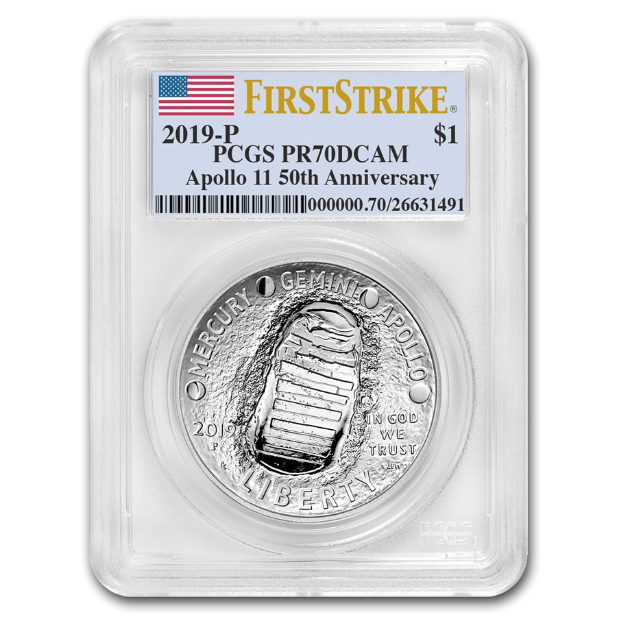 2019-P Apollo 11 50th Anniversary $1 Silver PR-70 PCGS (FS)