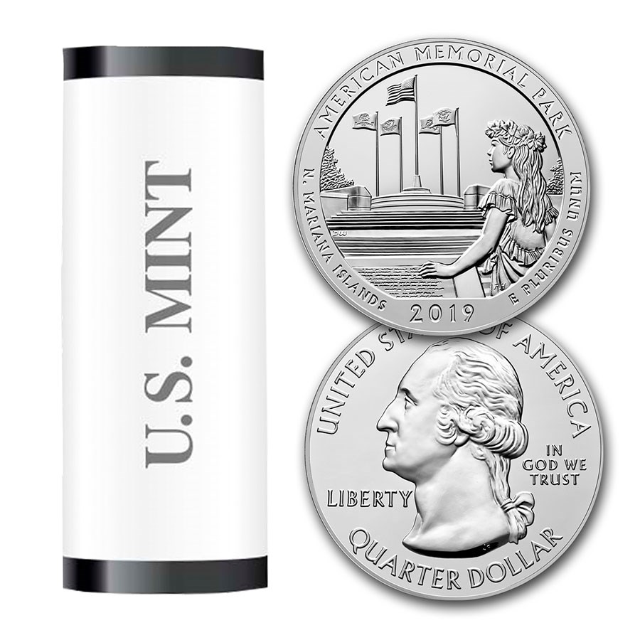 2019-P ATB Quarter American Mem. 40-Coin Roll BU