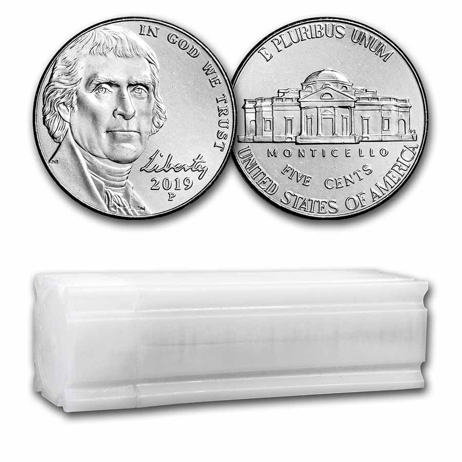 2019-P Jefferson Nickel 40-Coin Roll BU