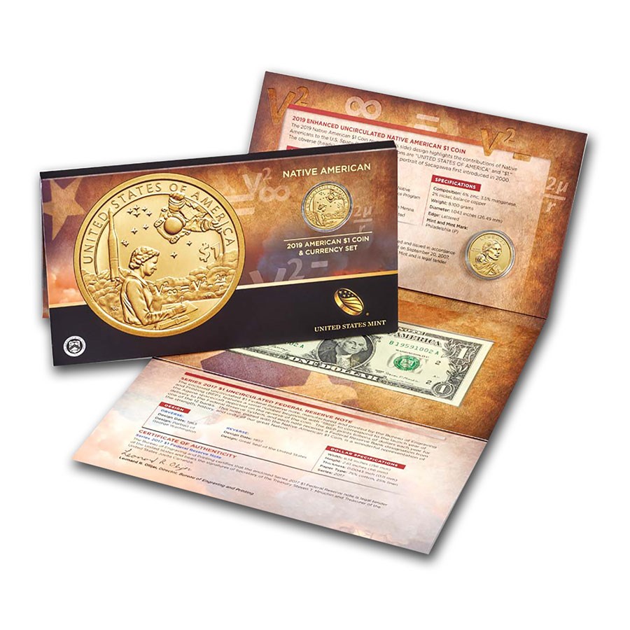2019-P Native Amer $1 - Mary Golda Ross (Coin & Currency Set)