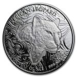 2019 Republic of Ghana 1 oz Silver 5 Cedi African Leopard BU