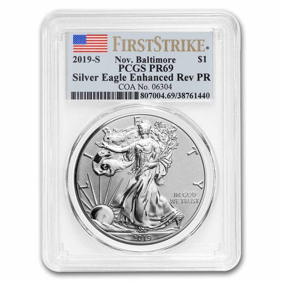 2019-S Enhanced Rev Proof Silver Eagle PF-69 PCGS (FS, Baltimore)