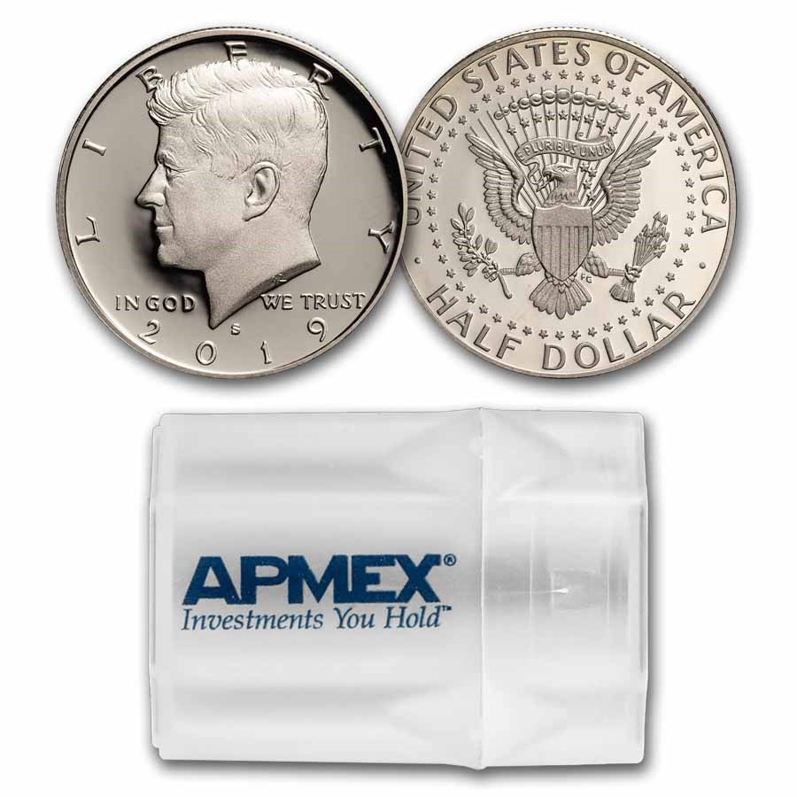 2019-S Kennedy Half Dollar 20-Coin Roll Proof