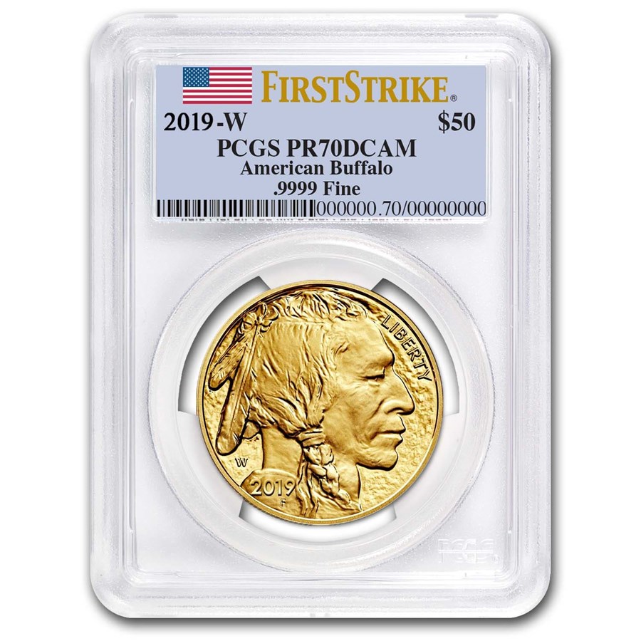 2019-W 1 oz Proof Gold Buffalo PR-70 PCGS (FS, Flag Label)
