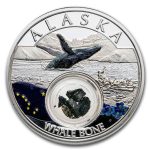 2020 1 oz Ag Treasures of the U.S. Alaska Whale Bone (Colorized)