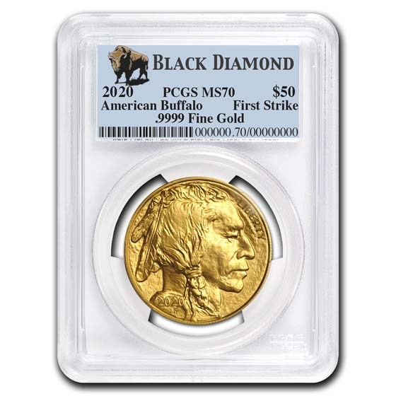 2020 1 oz Gold Buffalo MS-70 PCGS (FS, Black Diamond)