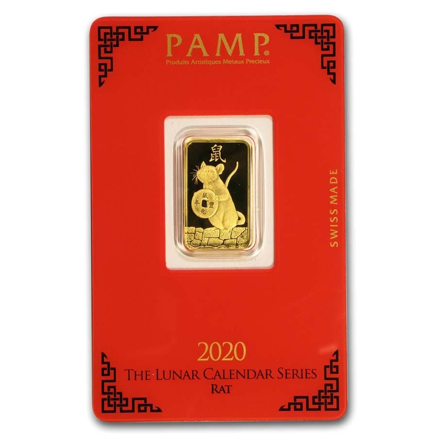 2020 5 gram Gold Bar - PAMP Suisse Year of the Rat (In Assay)
