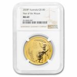 2020 Australia 1 oz Gold Lunar Mouse MS-69 NGC