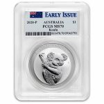 2020 Australia 1 oz Silver Koala MS-70 PCGS Early Issue