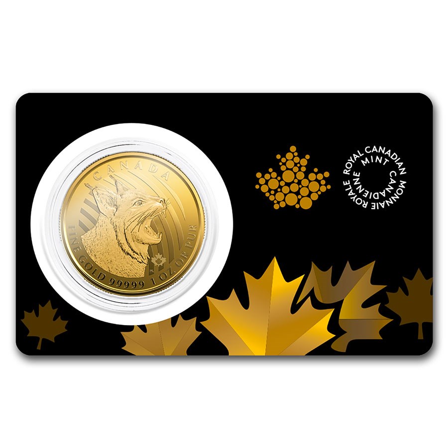 2020 Canada 1 oz Gold Bobcat .99999 BU (Assay Card)