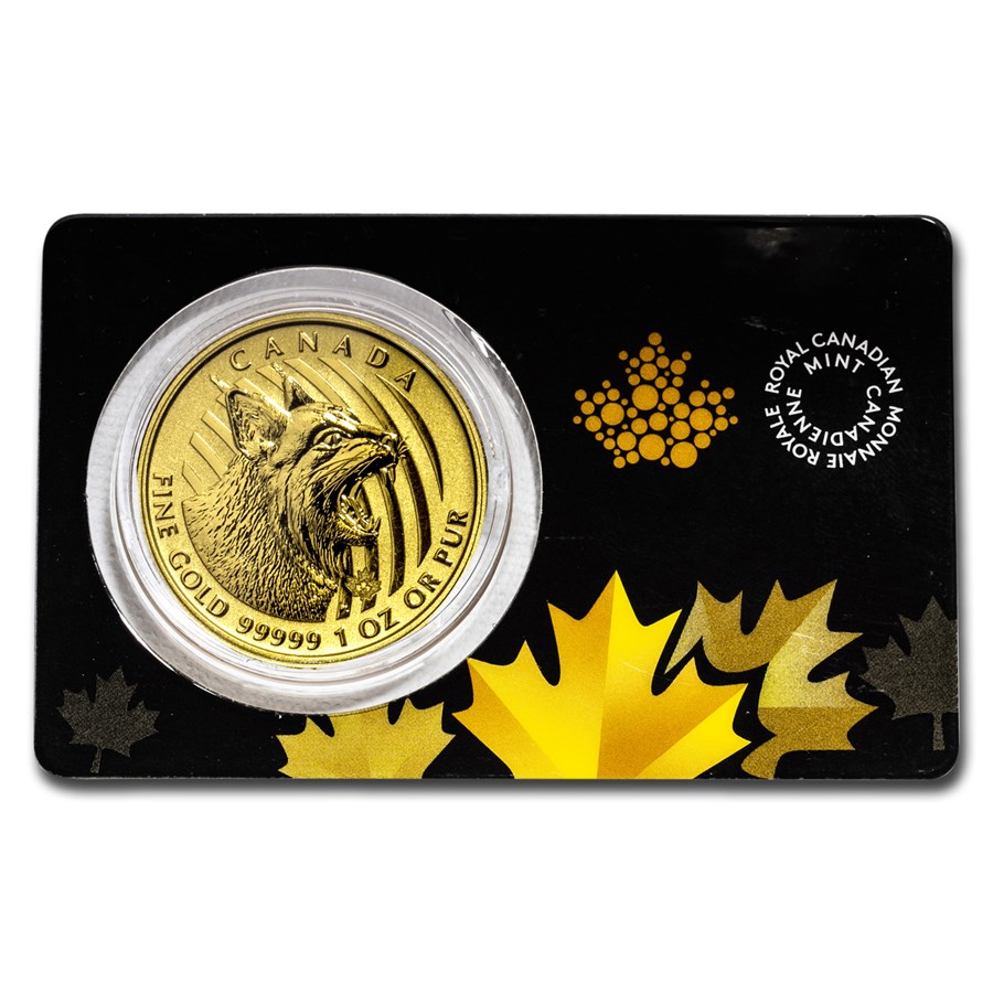 2020 Canada 1 oz Gold Bobcat .99999 BU (Dmgd/No Assay)